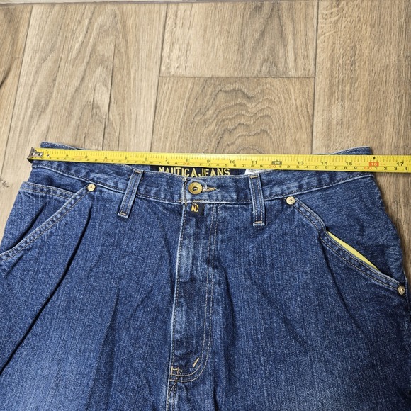 Vintage‎ Nautica Jeans Mens Blue Baggy Y2K Straight Medium Dark  32x34 - Picture 4 of 12